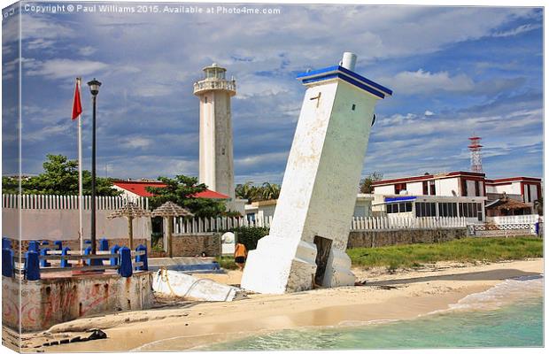 Puerto Morelos Lighthouses Canvas Print by Paul Williams