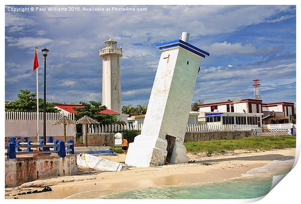 Puerto Morelos Lighthouses Print by Paul Williams
