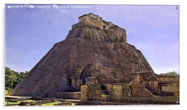  The Pyramid of the Magician at Uxmal Acrylic by Paul Williams