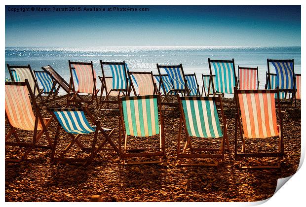 Deck Chairs at Beer Print by Martin Parratt