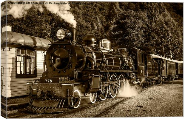  The Kingston Flyer 778, New Zealand  Canvas Print by Stephen Silk