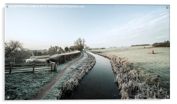  Winter at Ayshford Bridge  Acrylic by Rob Hawkins