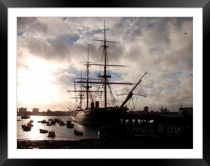  HMS Warrior Framed Mounted Print by Malcolm Snook