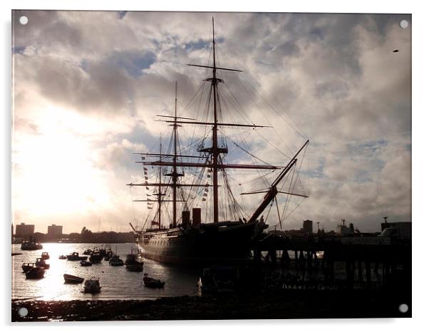  HMS Warrior Acrylic by Malcolm Snook