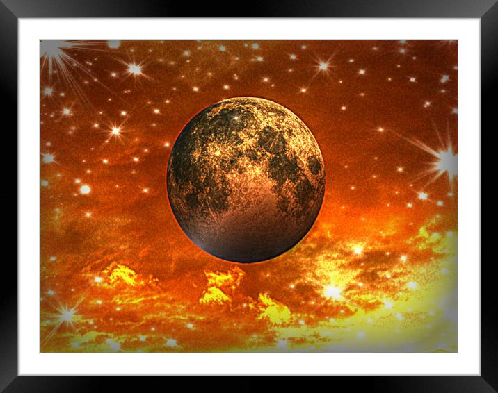  Lone Moon Spinning. Framed Mounted Print by Heather Goodwin