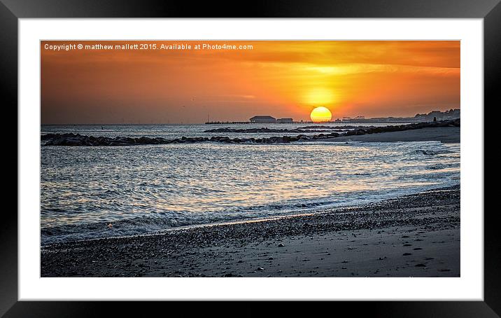  GIant Sun over Clacton on Sea Framed Mounted Print by matthew  mallett