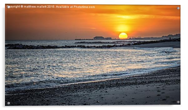  GIant Sun over Clacton on Sea Acrylic by matthew  mallett
