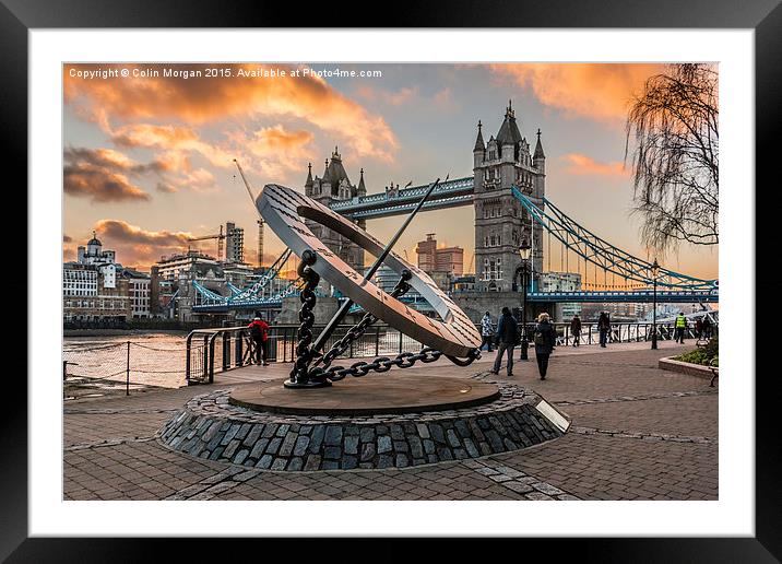   Tower Bridge Winter Sunset Framed Mounted Print by Colin Morgan