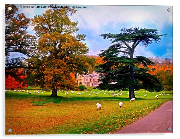 Autumnal View of Dumbleton Hall  Acrylic by Jason Williams