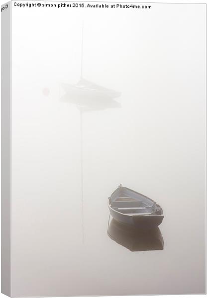  Fog on the river Tamar Canvas Print by simon pither