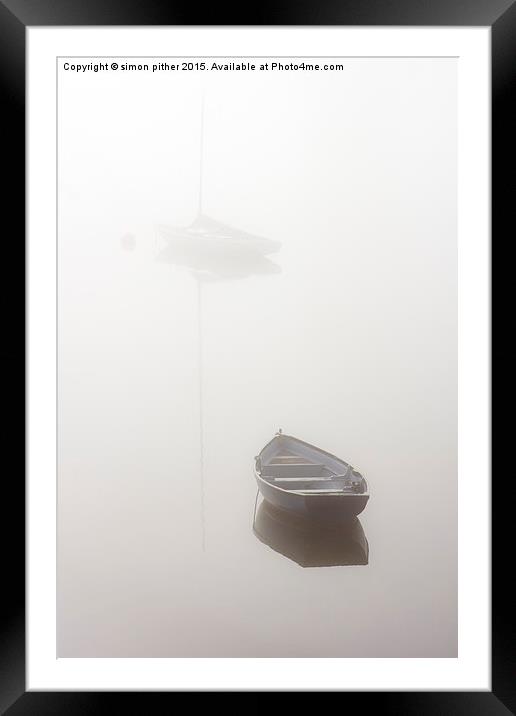  Fog on the river Tamar Framed Mounted Print by simon pither