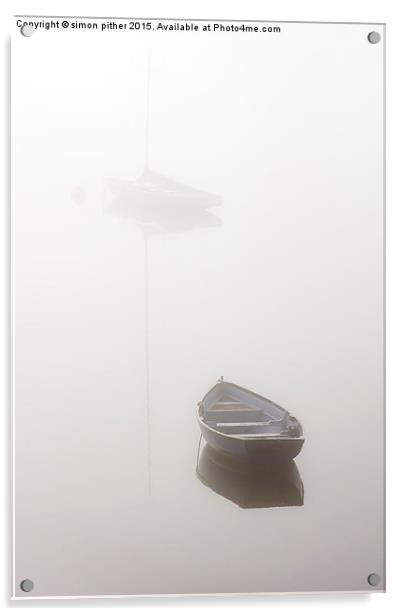  Fog on the river Tamar Acrylic by simon pither