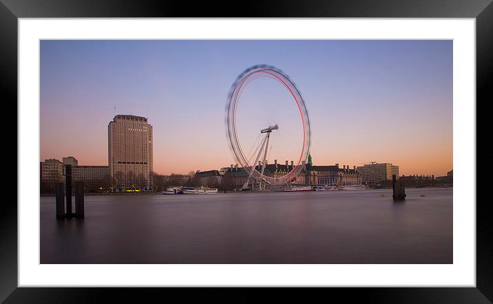  The London Eye Dusk Framed Mounted Print by Clive Eariss