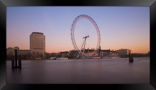  The London Eye Dusk Framed Print by Clive Eariss