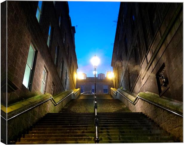 Aberdeen Steps at night Canvas Print by ian jackson