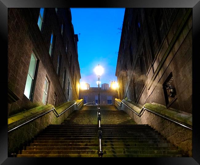  Aberdeen Steps at night Framed Print by ian jackson