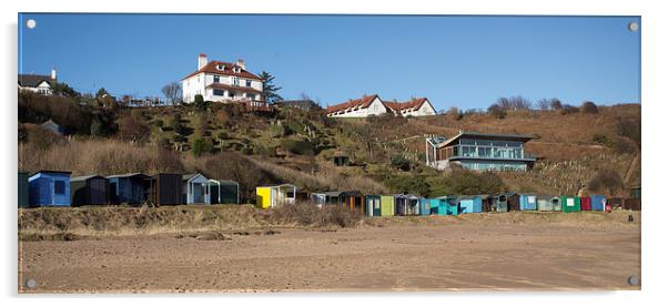  Coldingham Beach Huts Acrylic by Alan Whyte