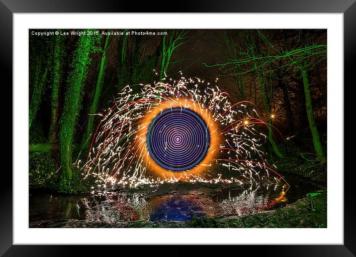  Woodland firework light painting Framed Mounted Print by Lee Wright