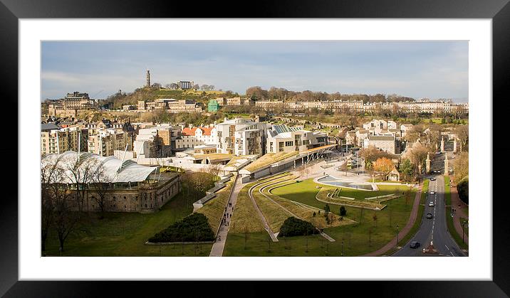  The Scottish Parliament from Salisbury Crags Framed Mounted Print by Alan Whyte