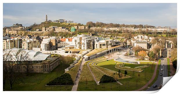  The Scottish Parliament from Salisbury Crags Print by Alan Whyte