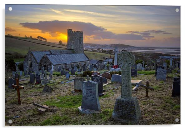 Instow church, North Devon Acrylic by Dave Wilkinson North Devon Ph