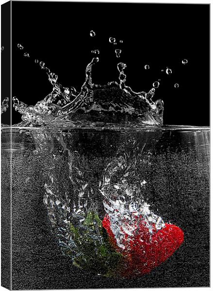 Strawberry Splash Canvas Print by Keith Thorburn EFIAP/b