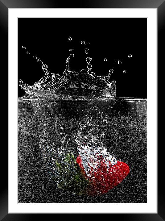 Strawberry Splash Framed Mounted Print by Keith Thorburn EFIAP/b