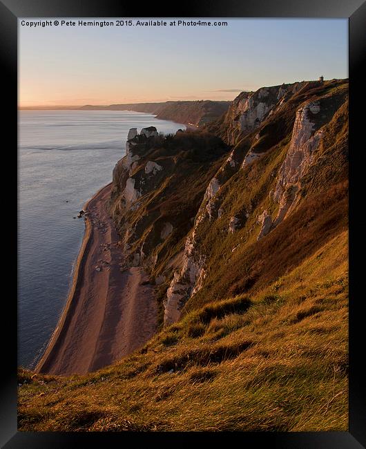  Branscombe Cliffs in Devon Framed Print by Pete Hemington