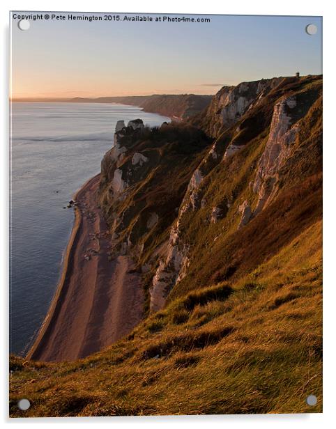  Branscombe Cliffs in Devon Acrylic by Pete Hemington