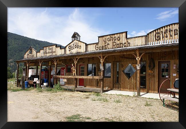 Yahoo Guest Ranch Canada Framed Print by Gwen Goodwin