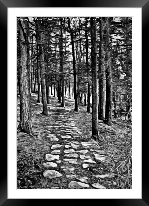  Painted Woodland Path Framed Mounted Print by Zena Clothier