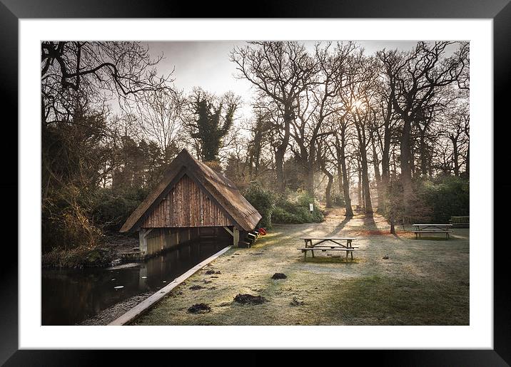  Thatched Boathouse at Fairhaven Water Gardens Framed Mounted Print by Stephen Mole