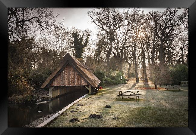  Thatched Boathouse at Fairhaven Water Gardens Framed Print by Stephen Mole