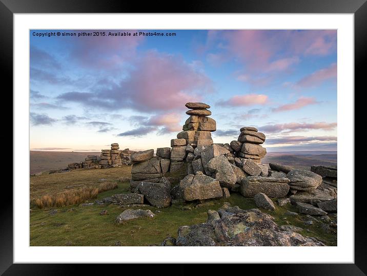  Great Staple Tor Framed Mounted Print by simon pither