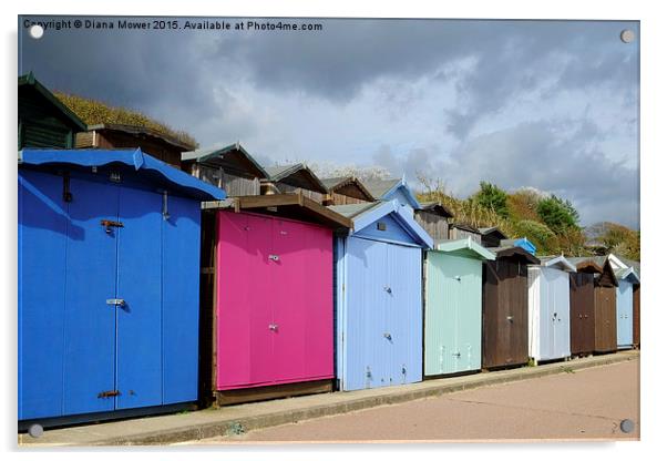  Frinton Beach Huts  Acrylic by Diana Mower
