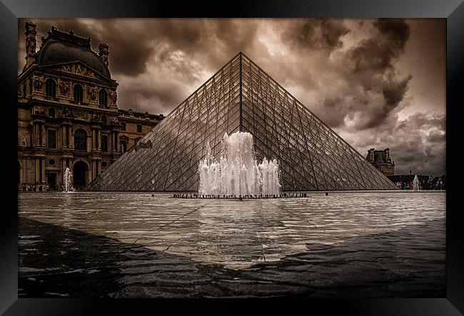  The Louvre Pyramid in Paris Framed Print by Leighton Collins