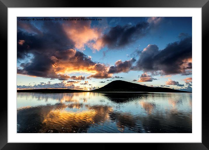  Sunset, Toe Head, Isle of Harris Framed Mounted Print by Janet Burdon