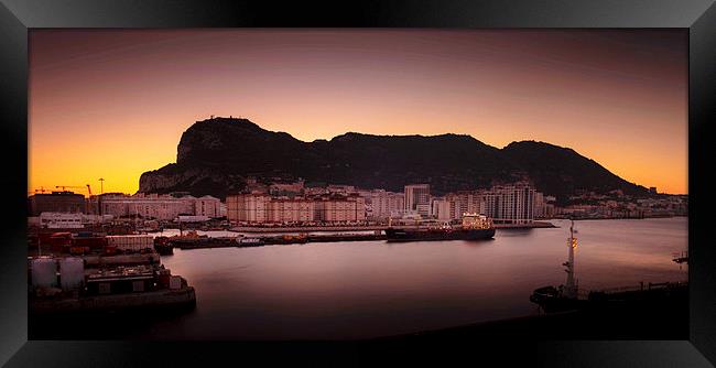  Dawn at Gibraltar Framed Print by Leighton Collins