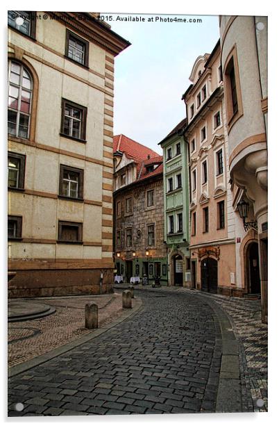  Prague city streets. Acrylic by Matthew Bates