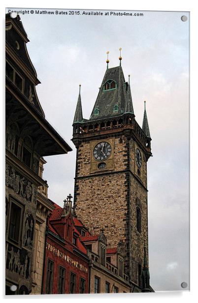 Astronomical Clock Tower Acrylic by Matthew Bates