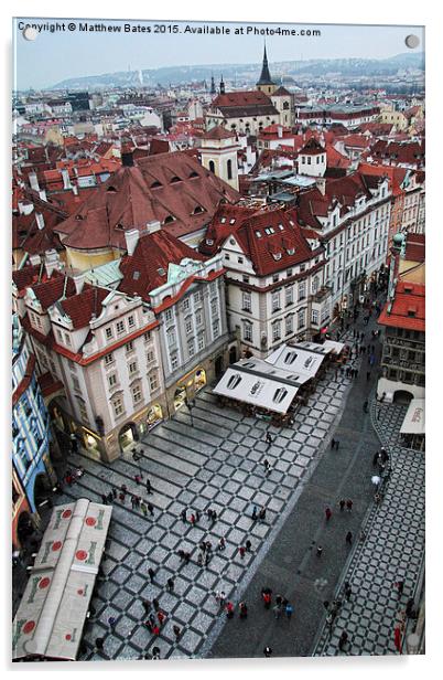  Prague City Square Acrylic by Matthew Bates