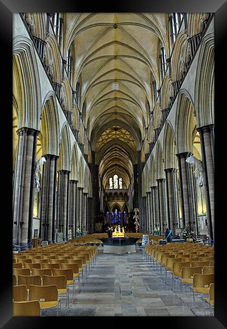  Salisbury Cathedral Nave Framed Print by Tony Murtagh