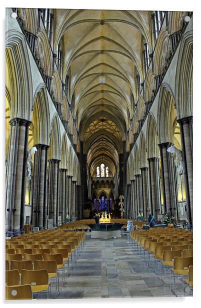  Salisbury Cathedral Nave Acrylic by Tony Murtagh