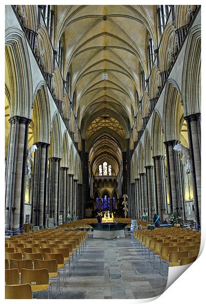  Salisbury Cathedral Nave Print by Tony Murtagh
