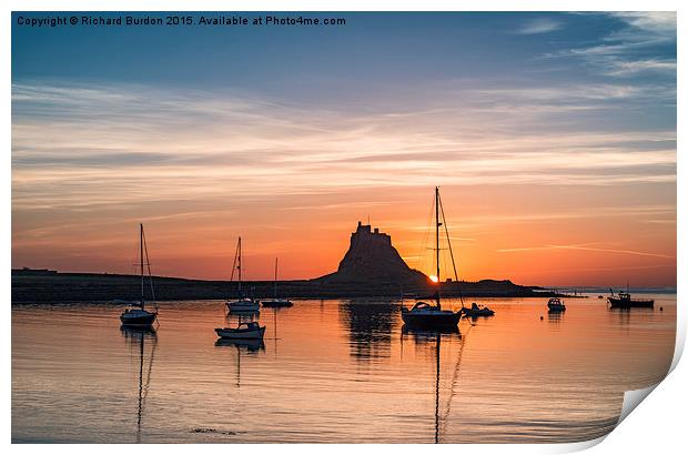  Holy Isle Sunrise Print by Richard Burdon