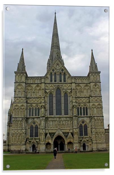 Salisbury Cathedral West Front Acrylic by Tony Murtagh