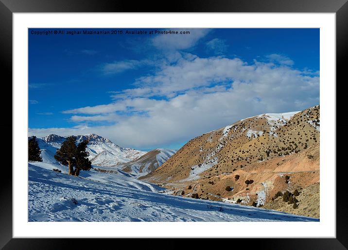 Winter beauty on mountain, Framed Mounted Print by Ali asghar Mazinanian