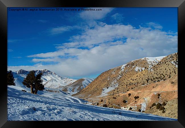 Winter beauty on mountain, Framed Print by Ali asghar Mazinanian