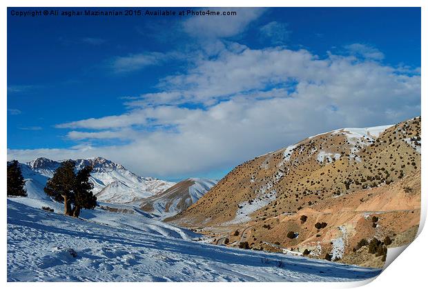 Winter beauty on mountain, Print by Ali asghar Mazinanian