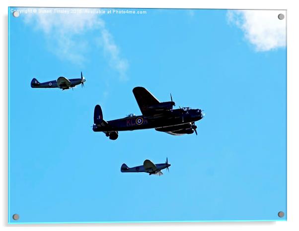 Lancaster bomber and escorts Acrylic by Susan Tinsley